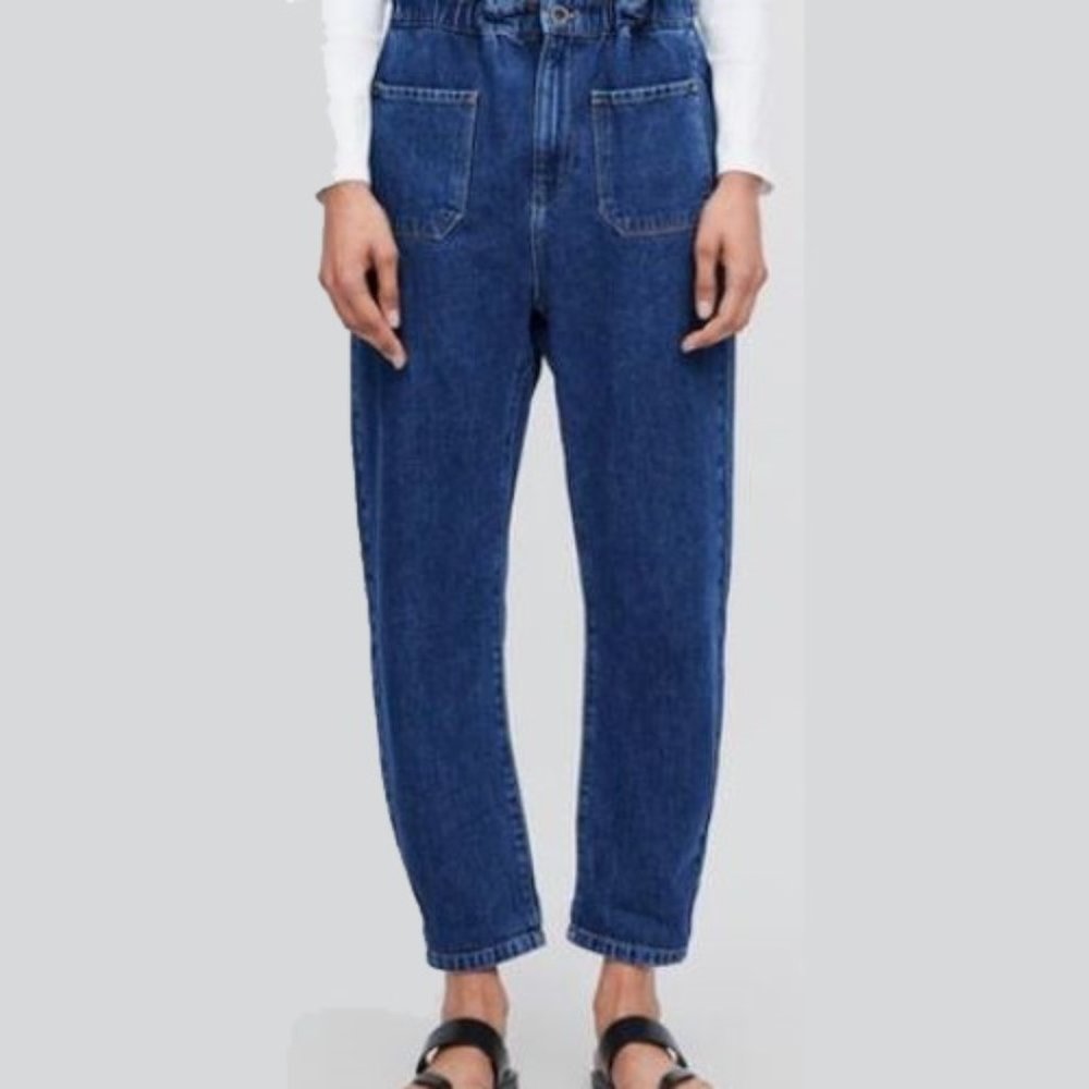 ZARA Baggy Jeans Elastic Stretch Waist